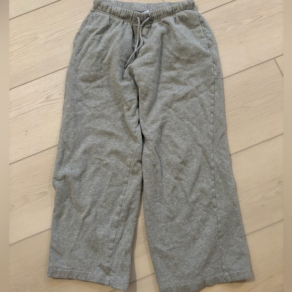 wide leg grey sweats
